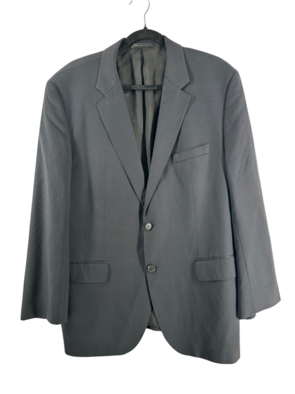 Hugo Boss blazer trendy classic slight pattern grey blue career event sz 46